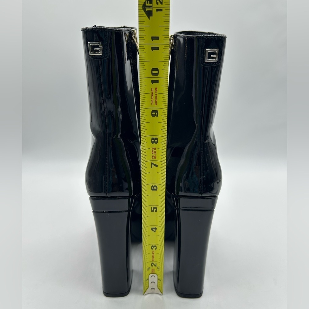 Guess BYRA Women’s Platform Block Heel Ankle Boots Black Patent, Size 10 NWB - Picture 9 of 12